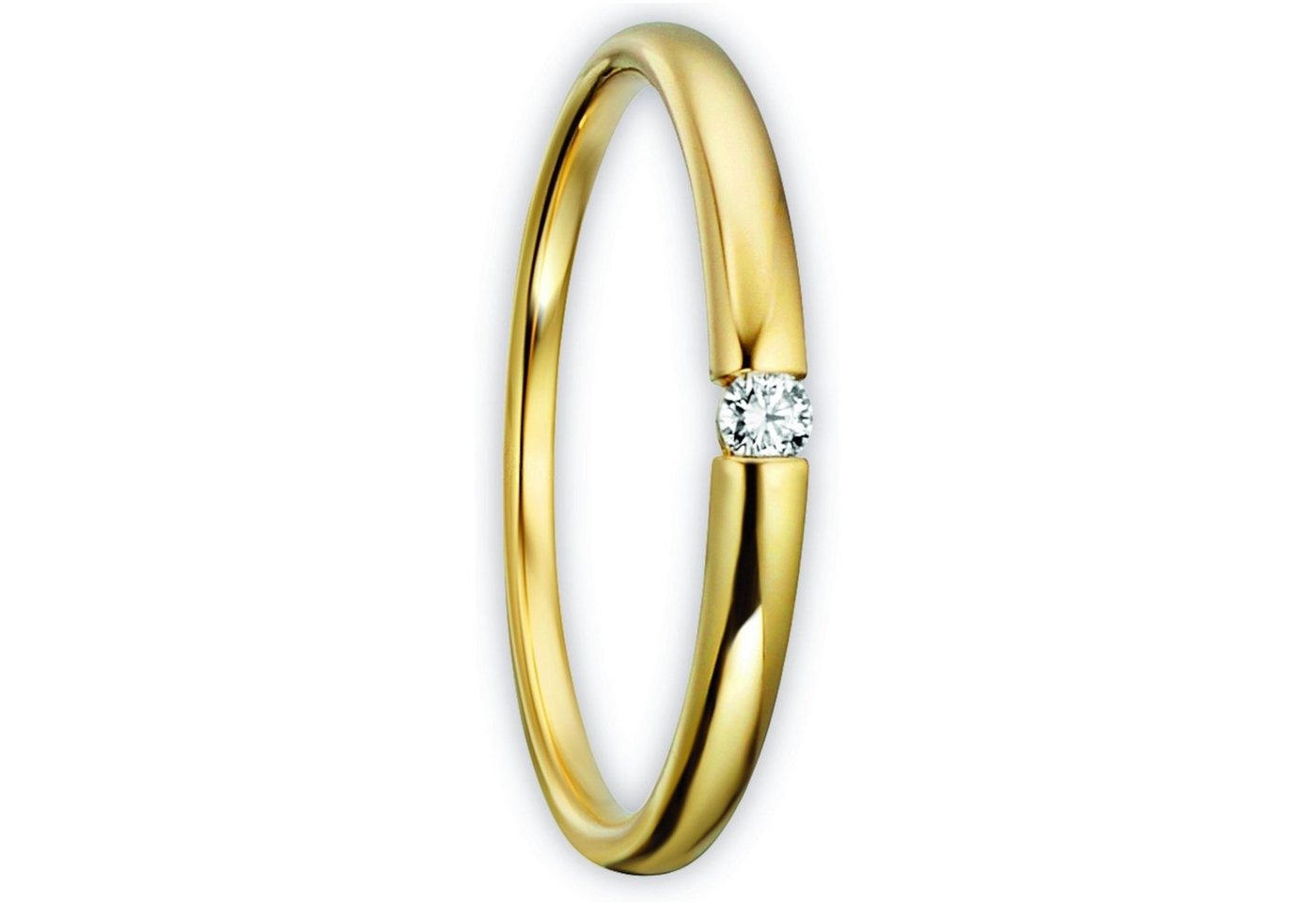 ONE ELEMENT Diamantring 0.04 ct Diamant Brillant Ring aus 585 Gelbgold, Dezenter Glanz – Diamantakzente für besondere Momente von ONE ELEMENT