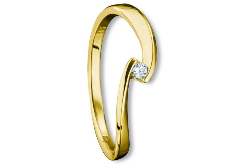 ONE ELEMENT Diamantring 0.04 ct Diamant Brillant Ring aus 585 Gelbgold, Klassische Eleganz – veredelt mit funkelndem Diamantbesatz von ONE ELEMENT