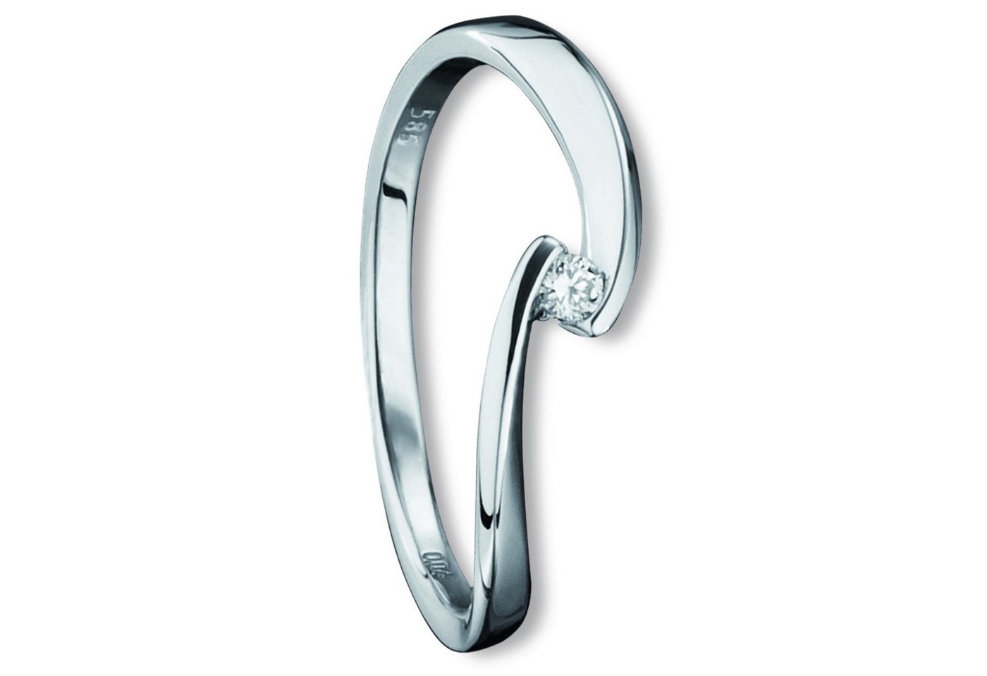 ONE ELEMENT Diamantring 0.04 ct Diamant Brillant Ring aus 585 Weißgold, Stilvoll zurückhaltend – Diamantakzente mit ruhiger Eleganz von ONE ELEMENT