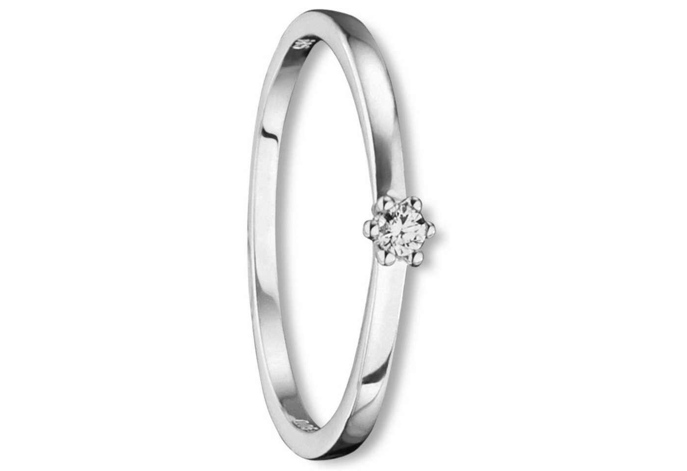 ONE ELEMENT Diamantring 0.05 ct Diamant Brillant Ring aus 585 Weißgold, Damen Gold Schmuck von ONE ELEMENT