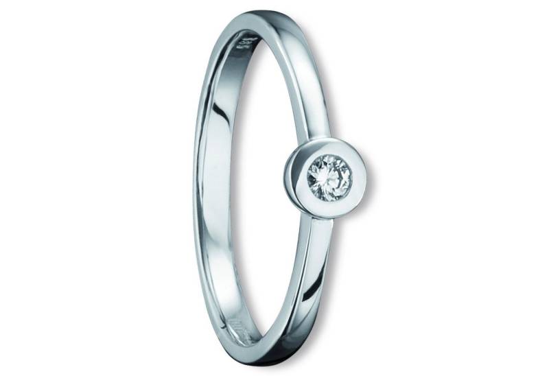 ONE ELEMENT Diamantring 0.05 ct Diamant Brillant Ring aus 585 Weißgold, Fein gearbeitet – edle Brillanz mit Diamantbesatz von ONE ELEMENT