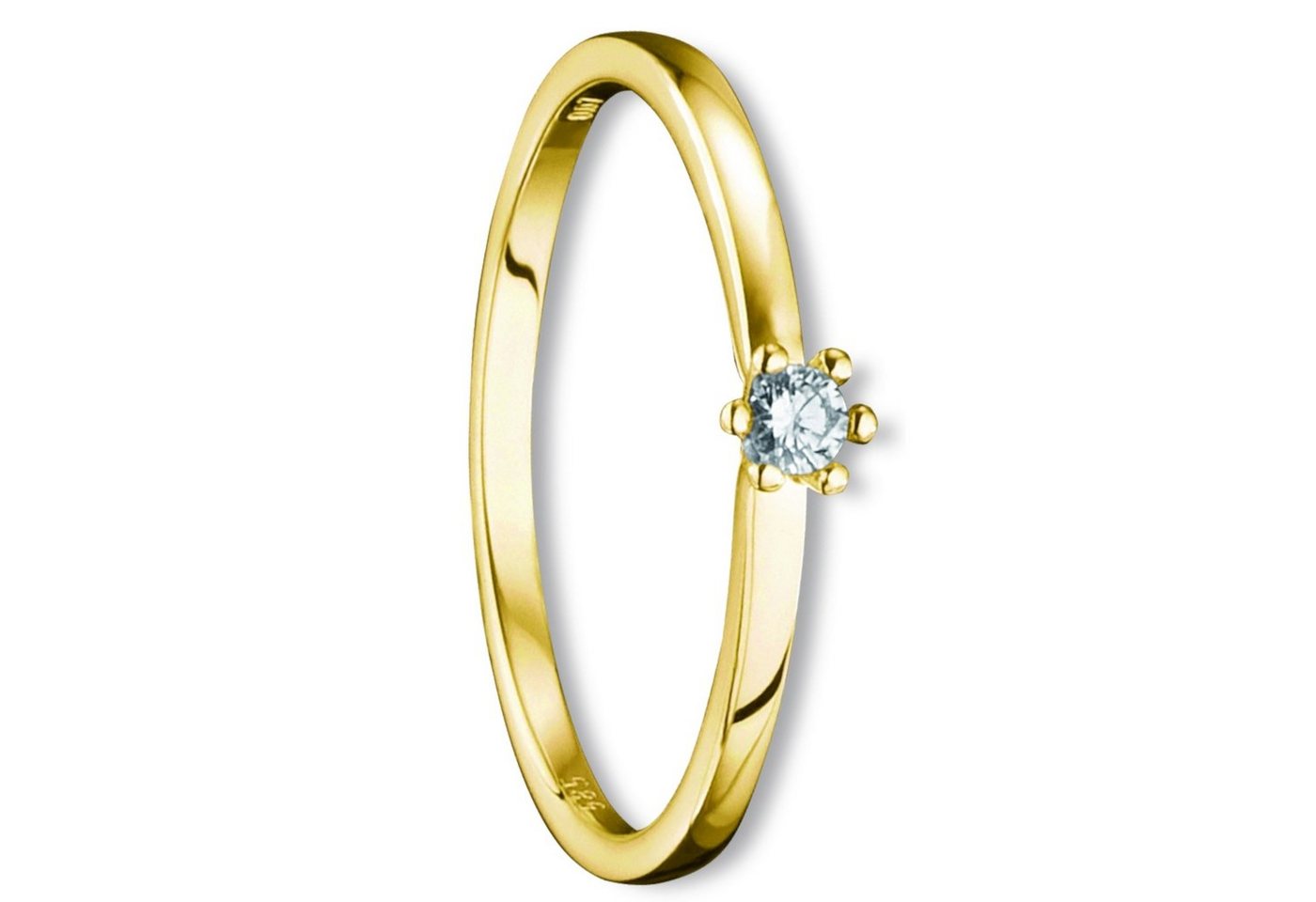 ONE ELEMENT Diamantring 0.07 ct Diamant Brillant Ring aus 585 Gelbgold, Sorgfältig gefertigt – zarte Diamantakzente mit besonderer Strahlkraft von ONE ELEMENT