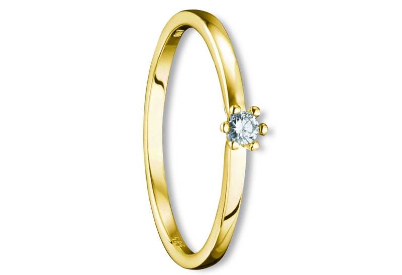 ONE ELEMENT Diamantring 0.07 ct Diamant Brillant Ring aus 585 Gelbgold, Sorgfältig gefertigt – zarte Diamantakzente mit besonderer Strahlkraft von ONE ELEMENT