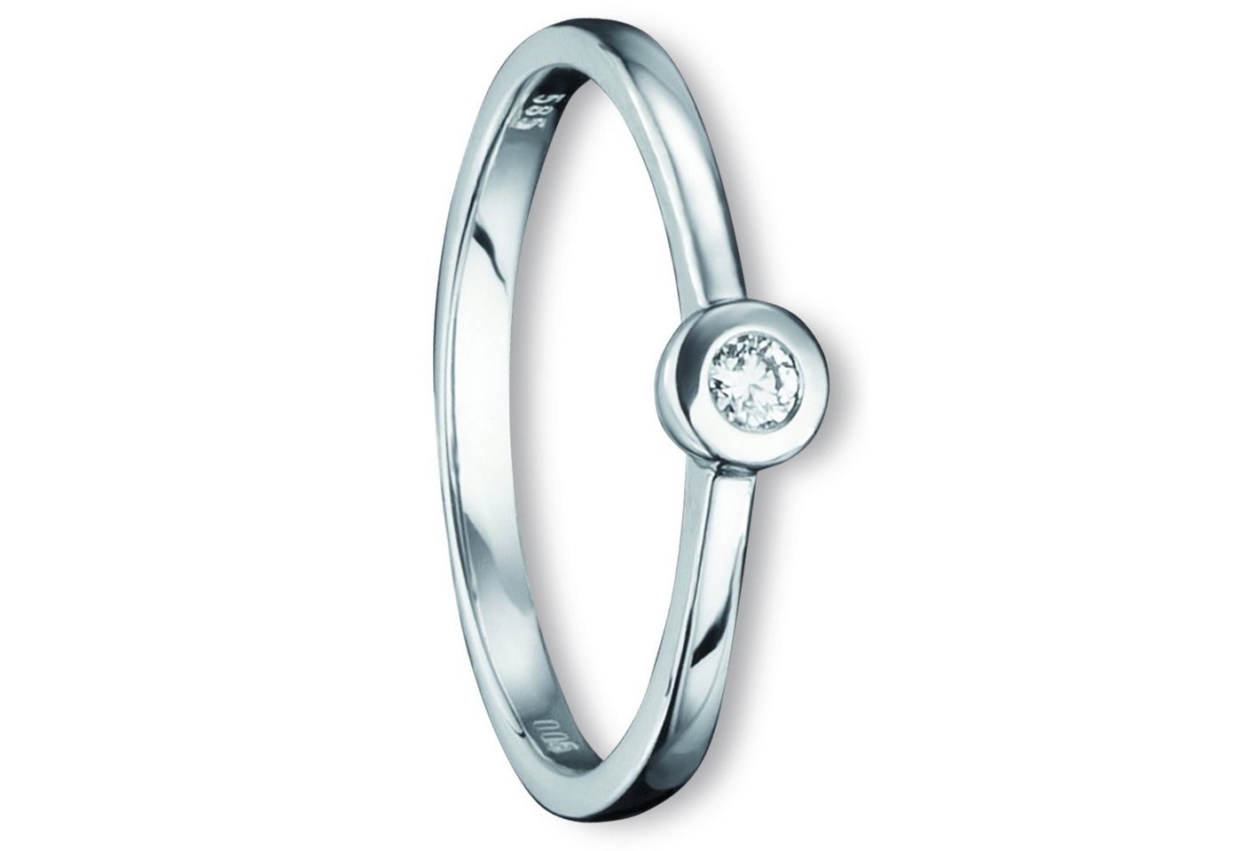 ONE ELEMENT Diamantring 0.07 ct Diamant Brillant Ring aus 585 Weißgold, Feine Handarbeit – Diamantdetails für ein edles Leuchten von ONE ELEMENT