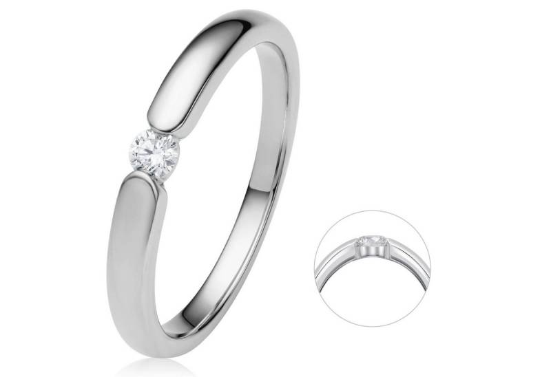 ONE ELEMENT Diamantring 0.08 ct Diamant Brillant Spannfassung Ring aus 950 Platin, Damen Platin Schmuck Spannfassung von ONE ELEMENT