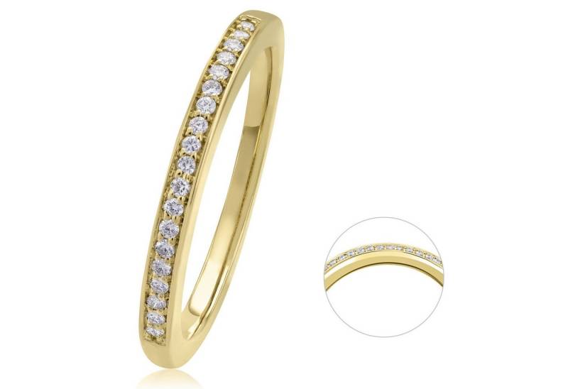 ONE ELEMENT Diamantring 0.09 ct Diamant Brillant Memoire Ring aus 585 Gelbgold, Damen Gold Schmuck Memoire von ONE ELEMENT