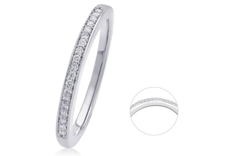 ONE ELEMENT Diamantring 0.09 ct Diamant Brillant Memoire Ring aus 585 Weißgold, Damen Gold Schmuck Memoire von ONE ELEMENT