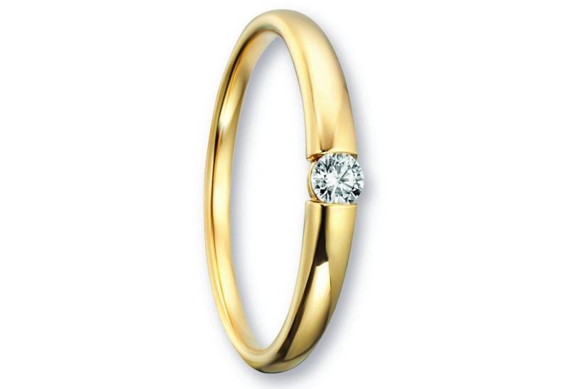 ONE ELEMENT Diamantring 0.09 ct Diamant Brillant Ring aus 585 Gelbgold, Fein gearbeitet – edle Brillanz mit Diamantbesatz von ONE ELEMENT