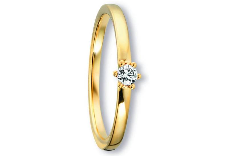 ONE ELEMENT Diamantring 0.09 ct Diamant Brillant Ring aus 585 Gelbgold, Fein gearbeitet – edle Brillanz mit Diamantbesatz von ONE ELEMENT