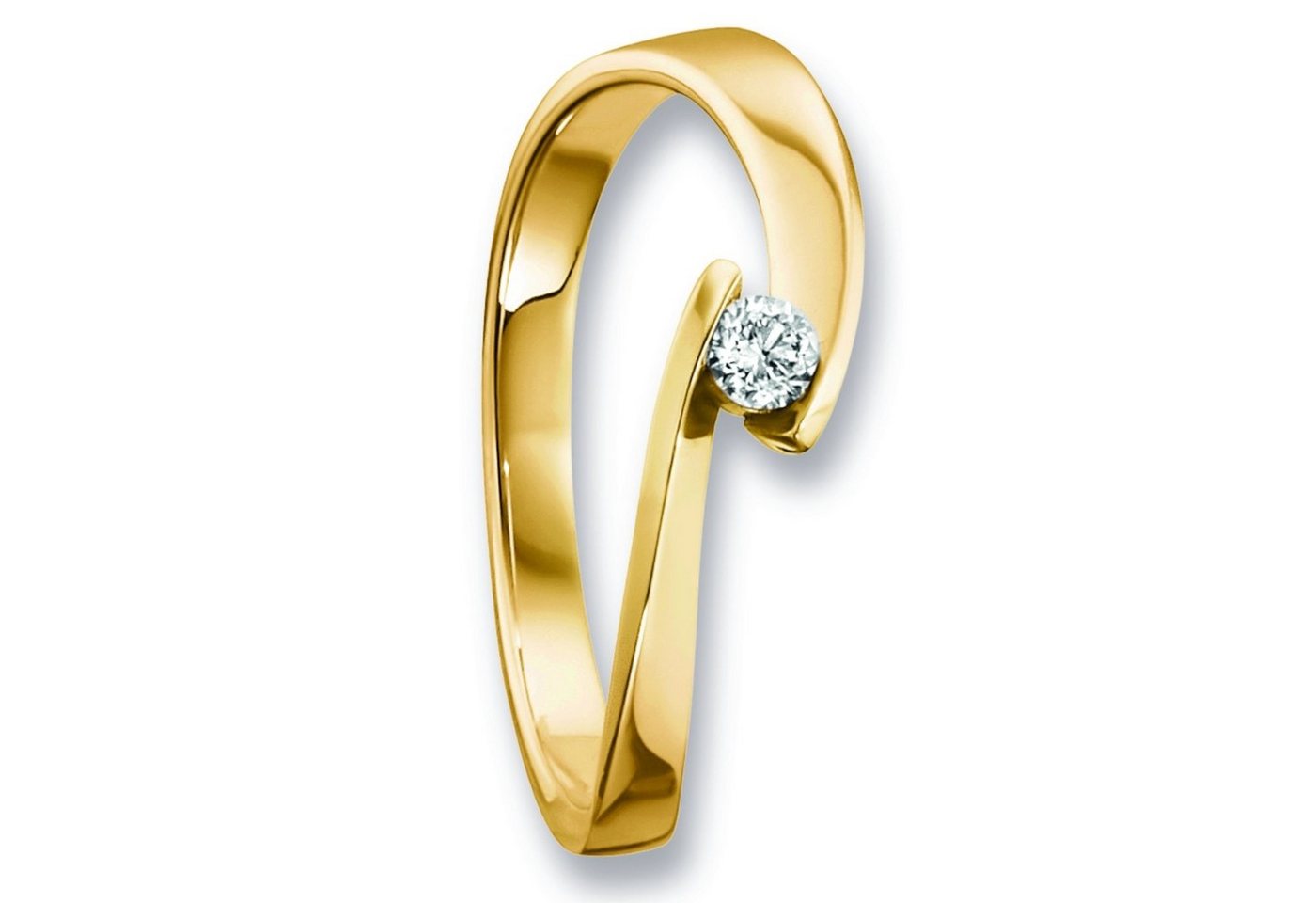 ONE ELEMENT Diamantring 0.09 ct Diamant Brillant Ring aus 585 Gelbgold, Klassische Eleganz – veredelt mit funkelndem Diamantbesatz von ONE ELEMENT
