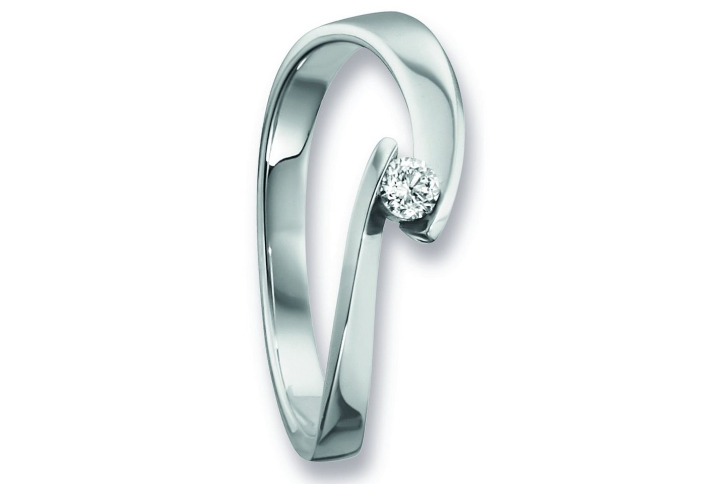 ONE ELEMENT Diamantring 0.09 ct Diamant Brillant Ring aus 585 Weißgold, Damen Gold Schmuck von ONE ELEMENT