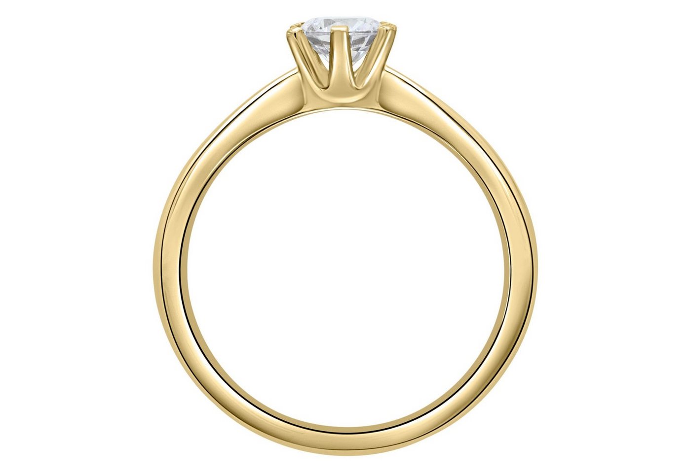 ONE ELEMENT Diamantring 0.1 ct Diamant Brillant Ring aus 585 Gelbgold, Sanfte Brillanz – Diamantveredelung für ein wertiges Finish von ONE ELEMENT
