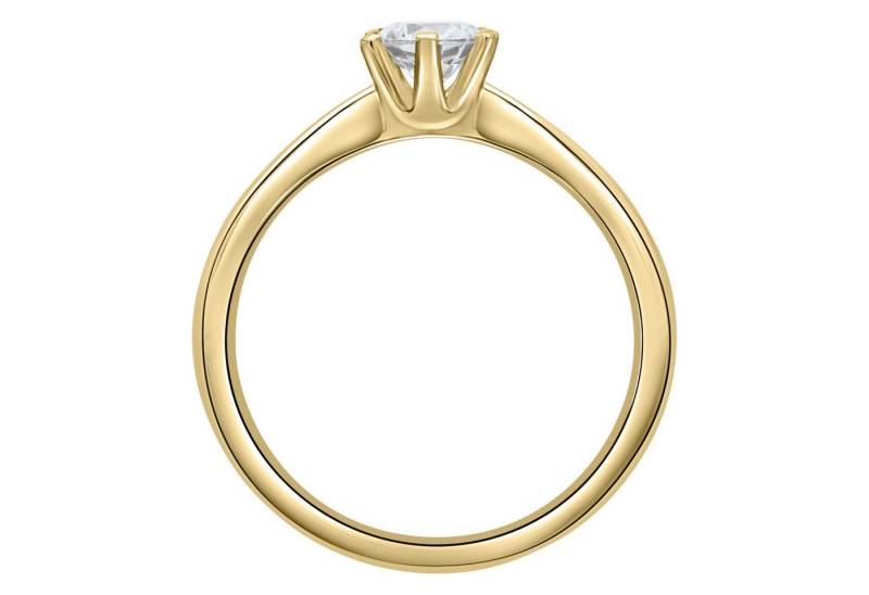 ONE ELEMENT Diamantring 0.1 ct Diamant Brillant Ring aus 585 Gelbgold, Sanfte Brillanz – Diamantveredelung für ein wertiges Finish von ONE ELEMENT