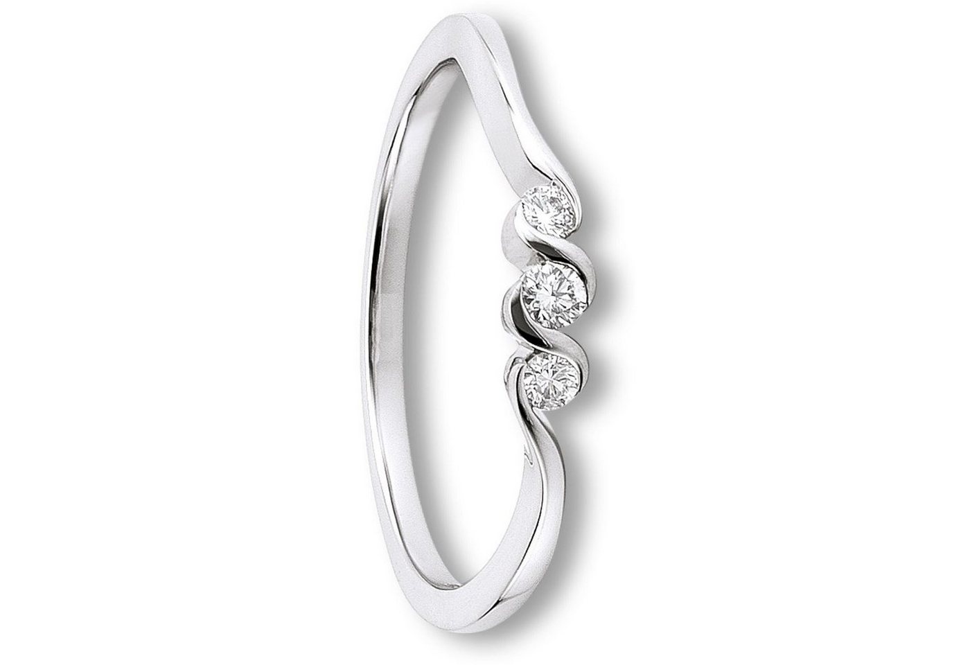 ONE ELEMENT Diamantring 0.1 ct Diamant Brillant Ring aus 585 Weißgold, Damen Gold Schmuck von ONE ELEMENT