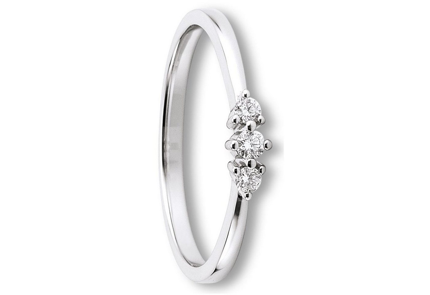 ONE ELEMENT Diamantring 0.1 ct Diamant Brillant Ring aus 585 Weißgold, Damen Gold Schmuck von ONE ELEMENT