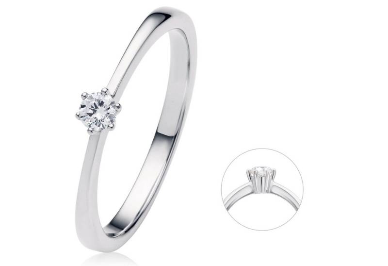 ONE ELEMENT Diamantring 0.1 ct Diamant Brillant Ring aus 585 Weißgold, Feine Handarbeit – Diamantdetails für ein edles Leuchten von ONE ELEMENT