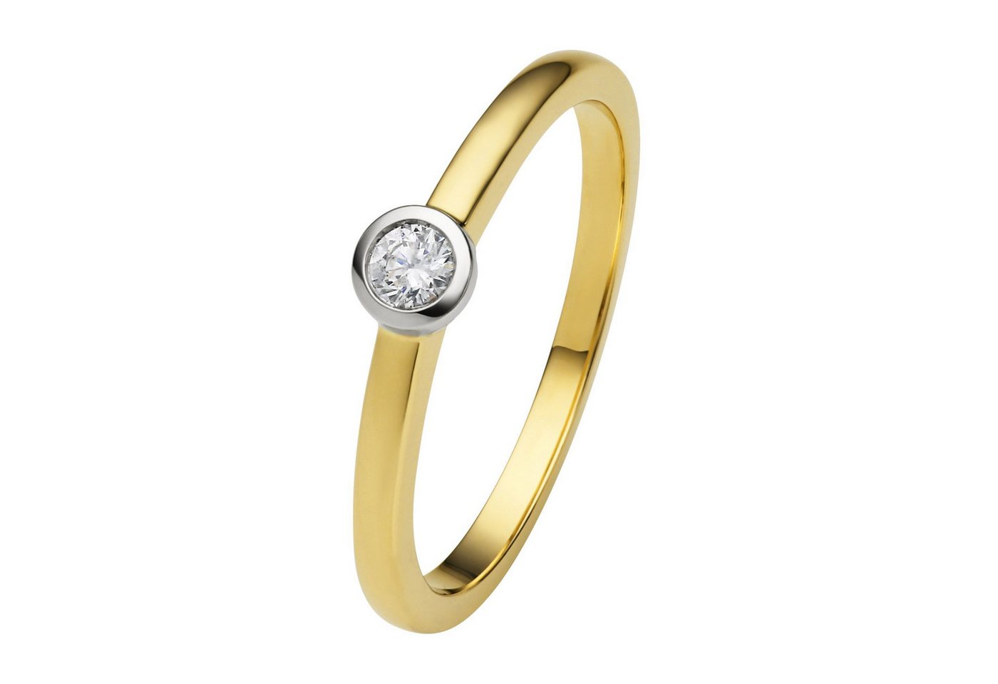 ONE ELEMENT Diamantring 0.1 ct Diamant Brillant Zarge Ring aus 585 Gelbgold, Formschön & ausgewogen – dezente Anmutung mit Stil von ONE ELEMENT