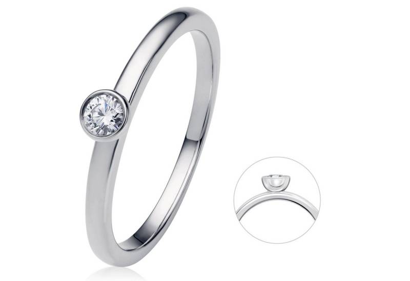 ONE ELEMENT Diamantring 0.1 ct Diamant Brillant Zarge Ring aus 585 Weißgold, Zeitlos elegant – mit Liebe zum Detail gefertigt von ONE ELEMENT