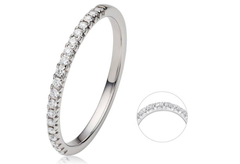 ONE ELEMENT Diamantring 0.15 ct Diamant Brillant Memoire Ring aus 585 Weißgold, Feine Handarbeit – Diamantdetails für ein edles Leuchten von ONE ELEMENT