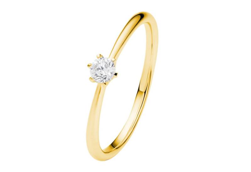 ONE ELEMENT Diamantring 0.15 ct Diamant Brillant Ring aus 585 Gelbgold, Feine Handarbeit – Diamantdetails für ein edles Leuchten von ONE ELEMENT