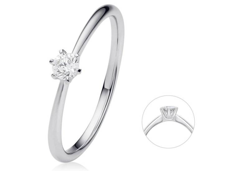 ONE ELEMENT Diamantring 0.15 ct Diamant Brillant Ring aus 585 Weißgold, Elegant & beständig – Diamantdetails mit feinem Funkeln von ONE ELEMENT