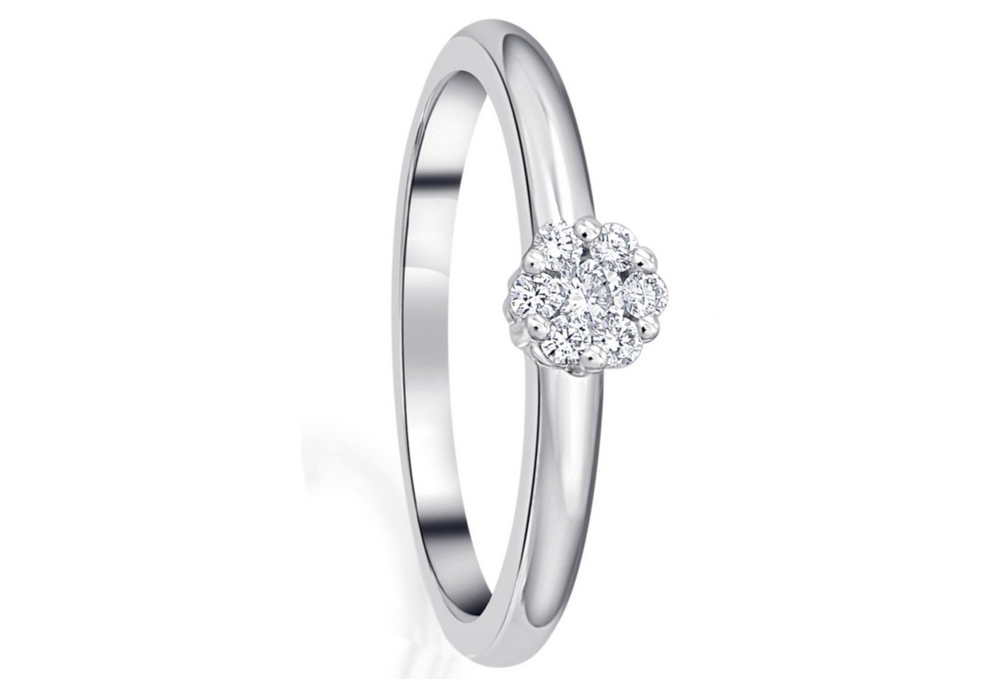 ONE ELEMENT Diamantring 0.15 ct Diamant Brillant Ring aus 585 Weißgold, Sorgfältig gefertigt – zarte Diamantakzente mit besonderer Strahlkraft von ONE ELEMENT