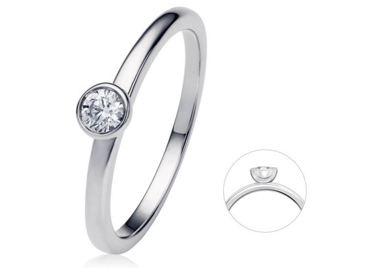 ONE ELEMENT Diamantring 0.15 ct Diamant Brillant Zarge Ring aus 585 Weißgold, Modern & klar – ein Stück für zeitlose Looks von ONE ELEMENT