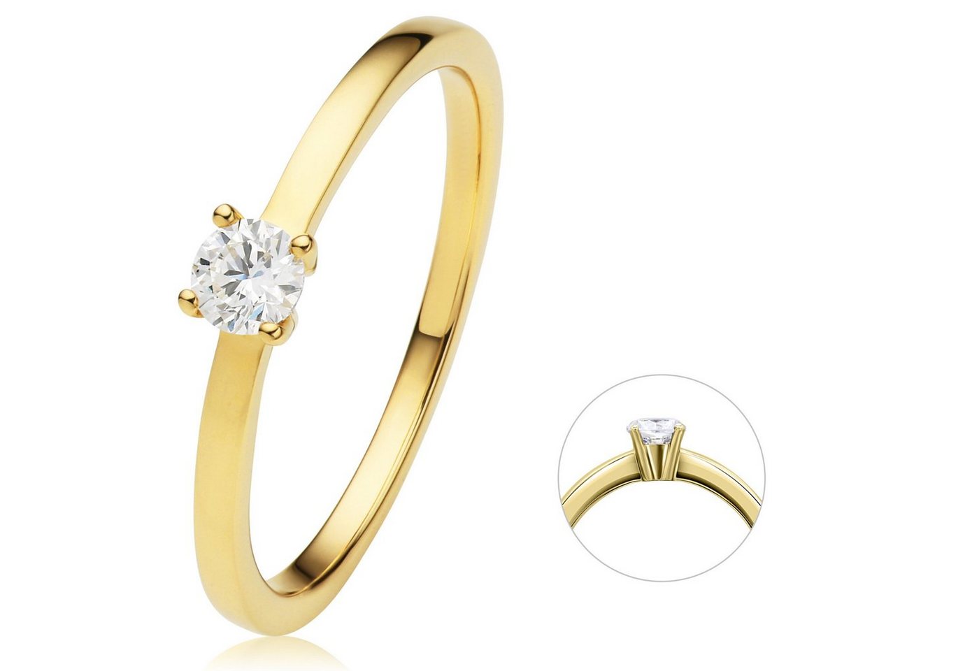 ONE ELEMENT Diamantring 0.2 ct Diamant Brillant Ring aus 585 Gelbgold, Damen Gold Schmuck von ONE ELEMENT