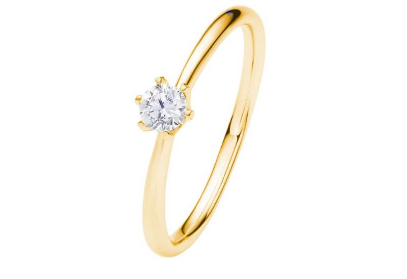 ONE ELEMENT Diamantring 0.2 ct Diamant Brillant Ring aus 585 Gelbgold, perfekt als Geschenk zum Jahrestag oder Geburtstag von ONE ELEMENT