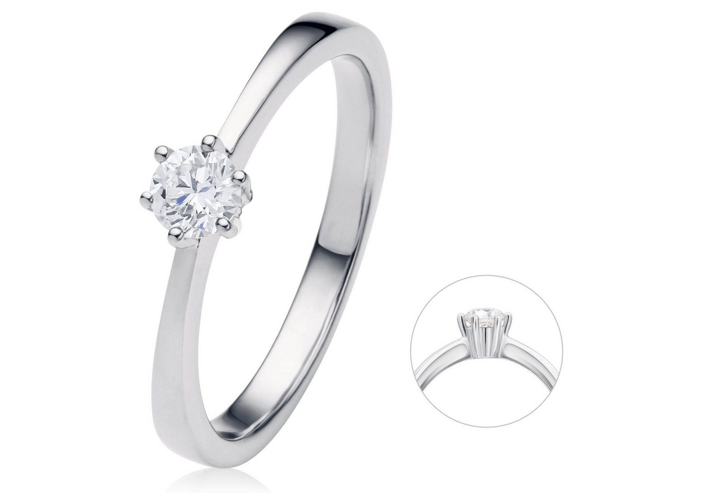 ONE ELEMENT Diamantring 0.2 ct Diamant Brillant Ring aus 585 Weißgold, Damen Gold Schmuck von ONE ELEMENT