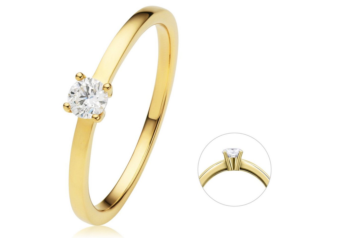 ONE ELEMENT Diamantring 0.2 ct Diamant Brillant Ring aus 750 Gelbgold, Damen Gold Schmuck von ONE ELEMENT
