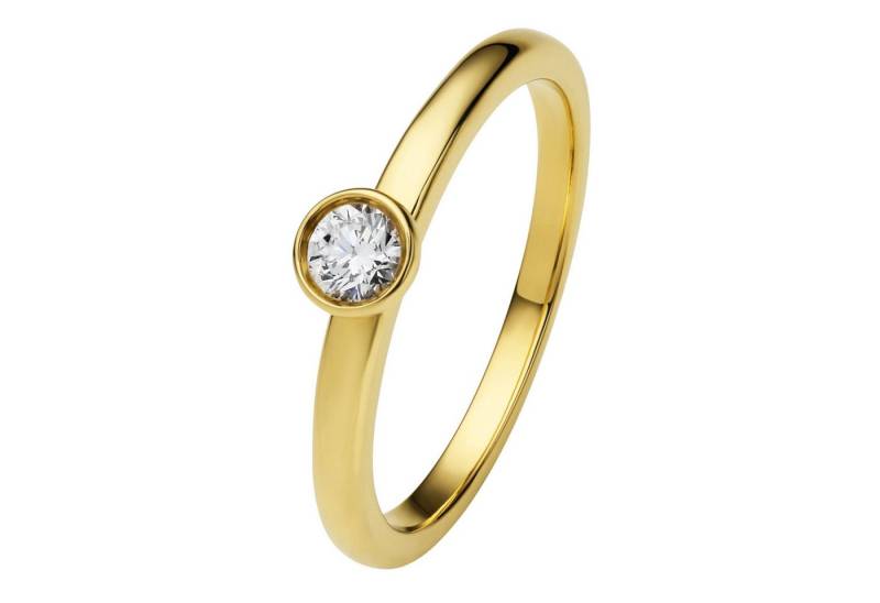 ONE ELEMENT Diamantring 0.2 ct Diamant Brillant Zarge Ring aus 585 Gelbgold, Harmonisch gestaltet – ruhiges Design mit feinem Ausdruck von ONE ELEMENT
