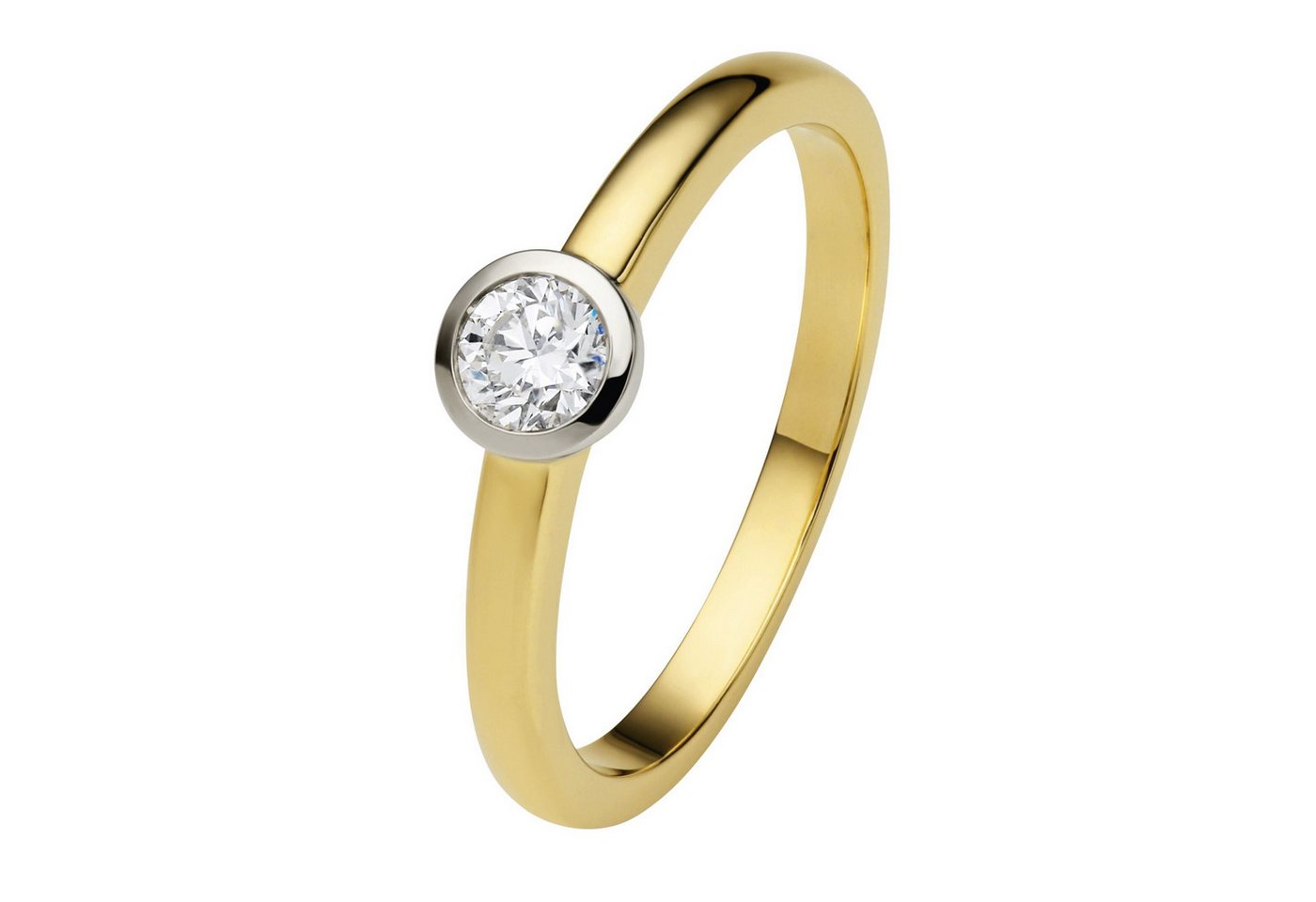 ONE ELEMENT Diamantring 0.2 ct Diamant Brillant Zarge Ring aus 585 Gelbgold, Schlicht & schön – dezente Eleganz für jeden Tag von ONE ELEMENT
