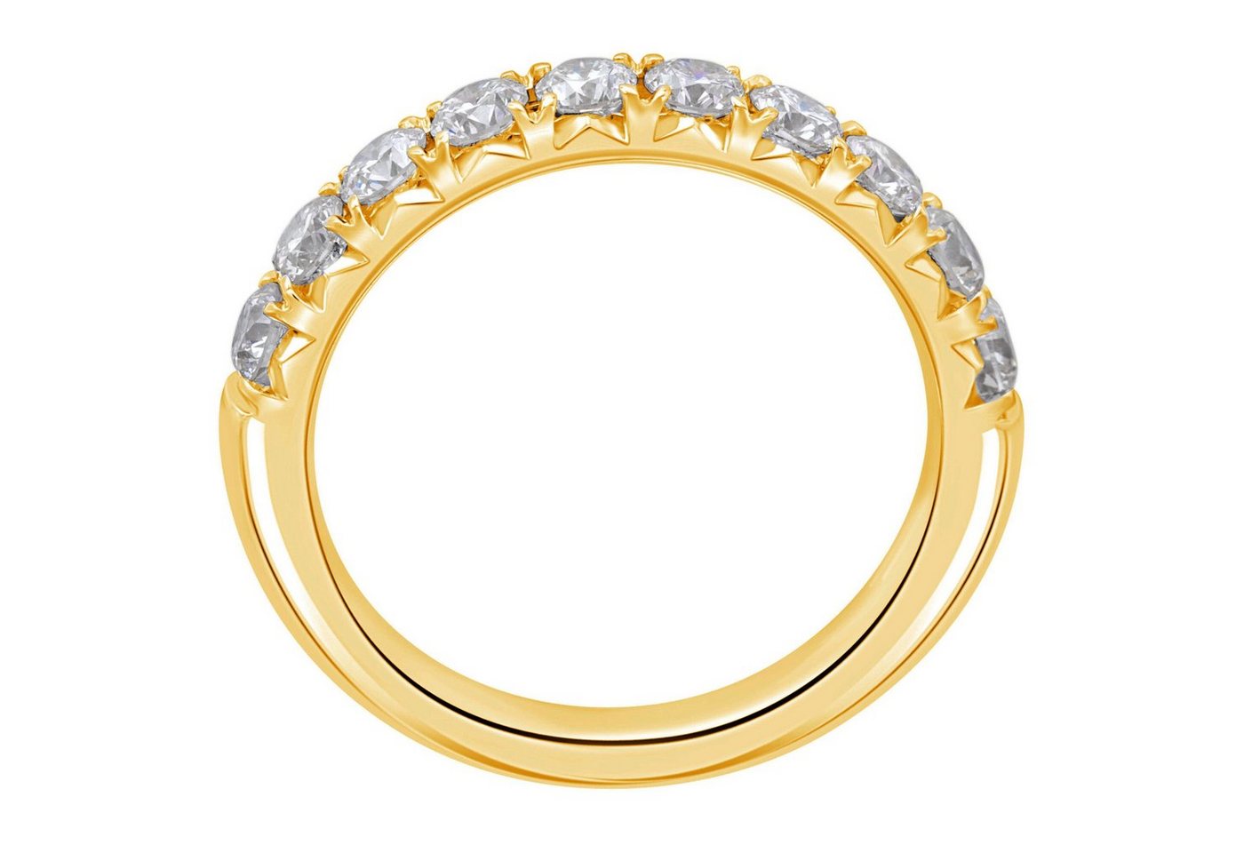 ONE ELEMENT Diamantring 0.25 ct Diamant Brillant Memoire Ring aus 585 Gelbgold, Sanfte Brillanz – Diamantveredelung für ein wertiges Finish von ONE ELEMENT
