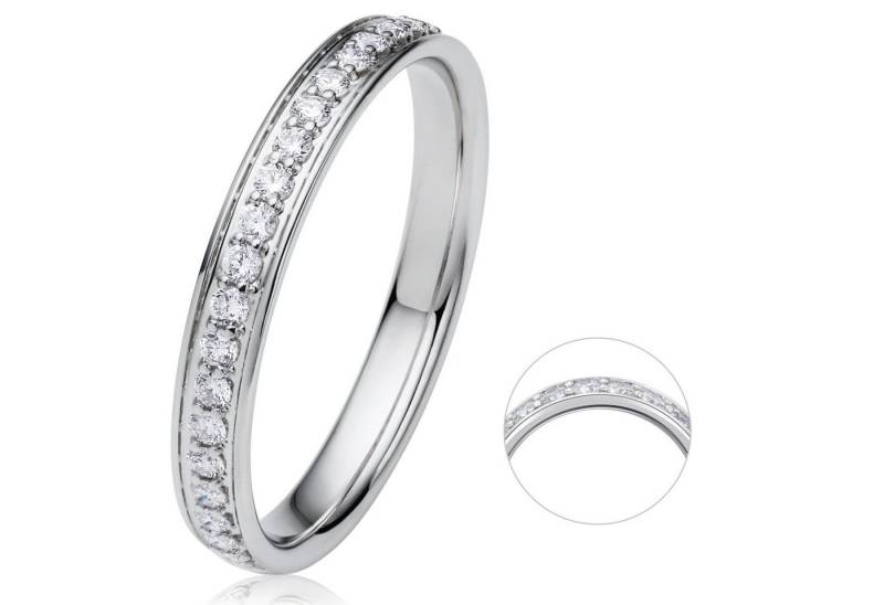 ONE ELEMENT Diamantring 0.25 ct Diamant Brillant Memoire Ring aus 585 Weißgold, Sorgfältig gefertigt – zarte Diamantakzente mit besonderer Strahlkraft von ONE ELEMENT
