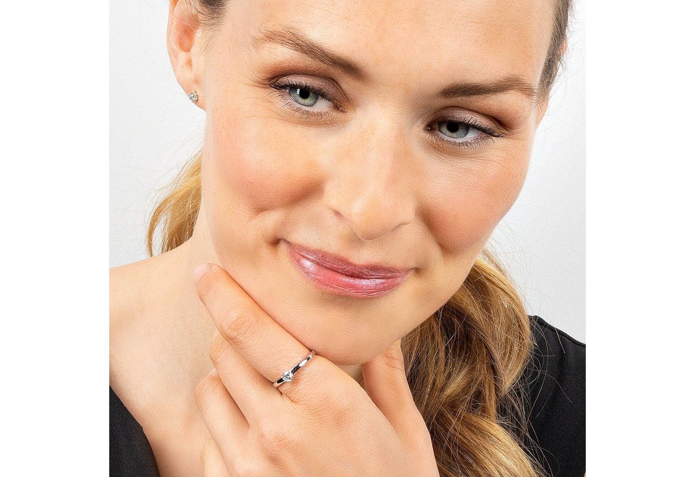 ONE ELEMENT Diamantring 0.25 ct Diamant Brillant Ring aus 585 Weißgold, Sanfte Brillanz – Diamantveredelung für ein wertiges Finish von ONE ELEMENT