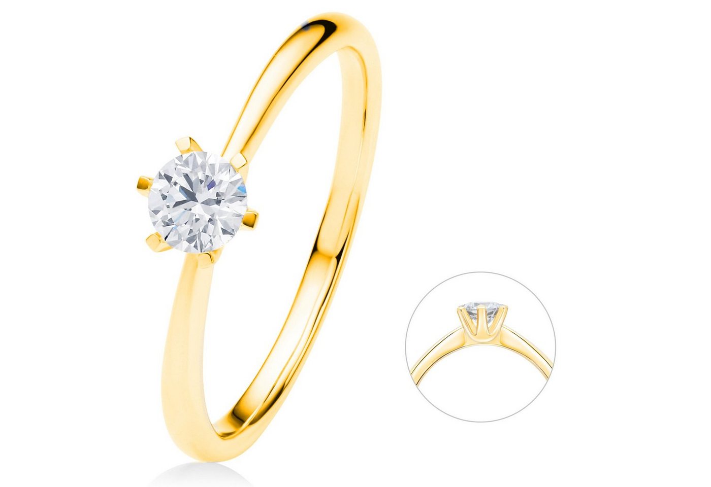 ONE ELEMENT Diamantring 0.25 ct Diamant Brillant Ring aus 750 Gelbgold, Damen Gold Schmuck von ONE ELEMENT