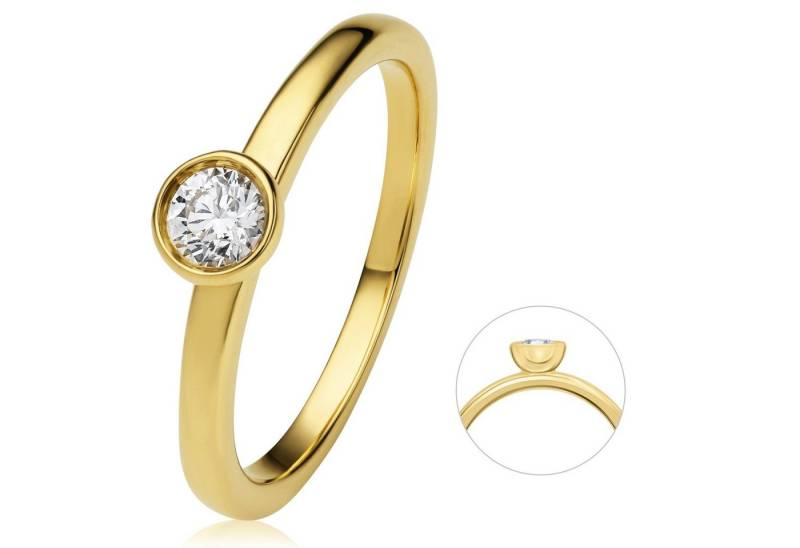 ONE ELEMENT Diamantring 0.25 ct Diamant Brillant Zarge Ring aus 750 Gelbgold, Damen Gold Schmuck Zarge von ONE ELEMENT