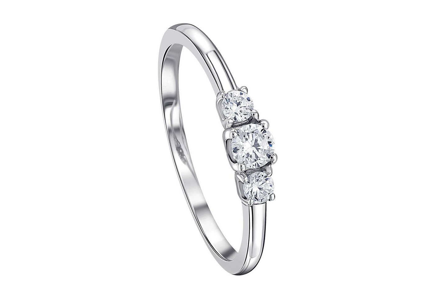ONE ELEMENT Diamantring 0.26 ct Diamant Brillant Ring aus 585 Weißgold, Sorgfältig gefertigt – zarte Diamantakzente mit besonderer Strahlkraft von ONE ELEMENT