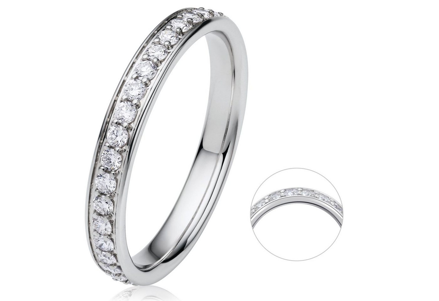 ONE ELEMENT Diamantring 0.33 ct Diamant Brillant Memoire Ring aus 585 Weißgold, Damen Gold Schmuck Memoire von ONE ELEMENT