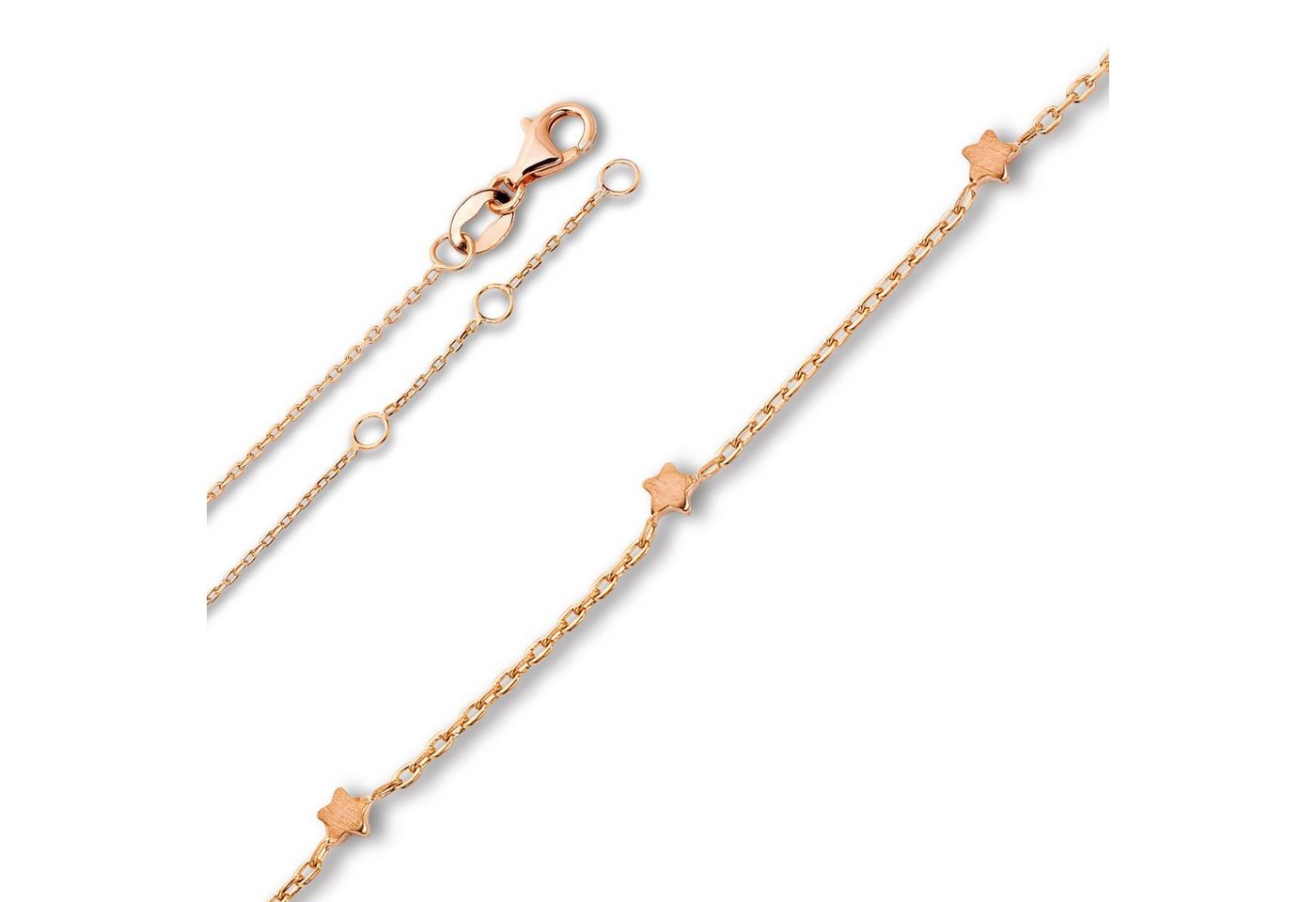 ONE ELEMENT Fußkette Fußkettchen Rundankerkette aus 925 Silber 25 cm, Sanfte Linie – unaufdringlich und geschmackvoll von ONE ELEMENT