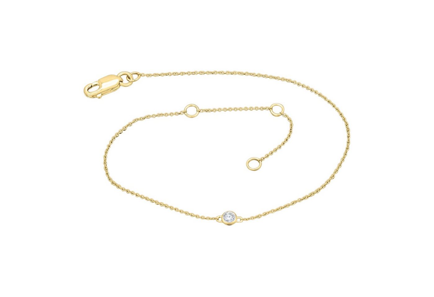 ONE ELEMENT Goldarmband 0,08 ct Diamant Brillant Armband aus 585 Gelbgold 19 cm, Damen Gold Schmuck Rundankerkette ONE ELEMENT Goldarmband 0,08 ct Diamant Brillant Armband aus 585 Gelbgold 19 cm, Damen Gold Schmuck Rundankerkette von ONE ELEMENT