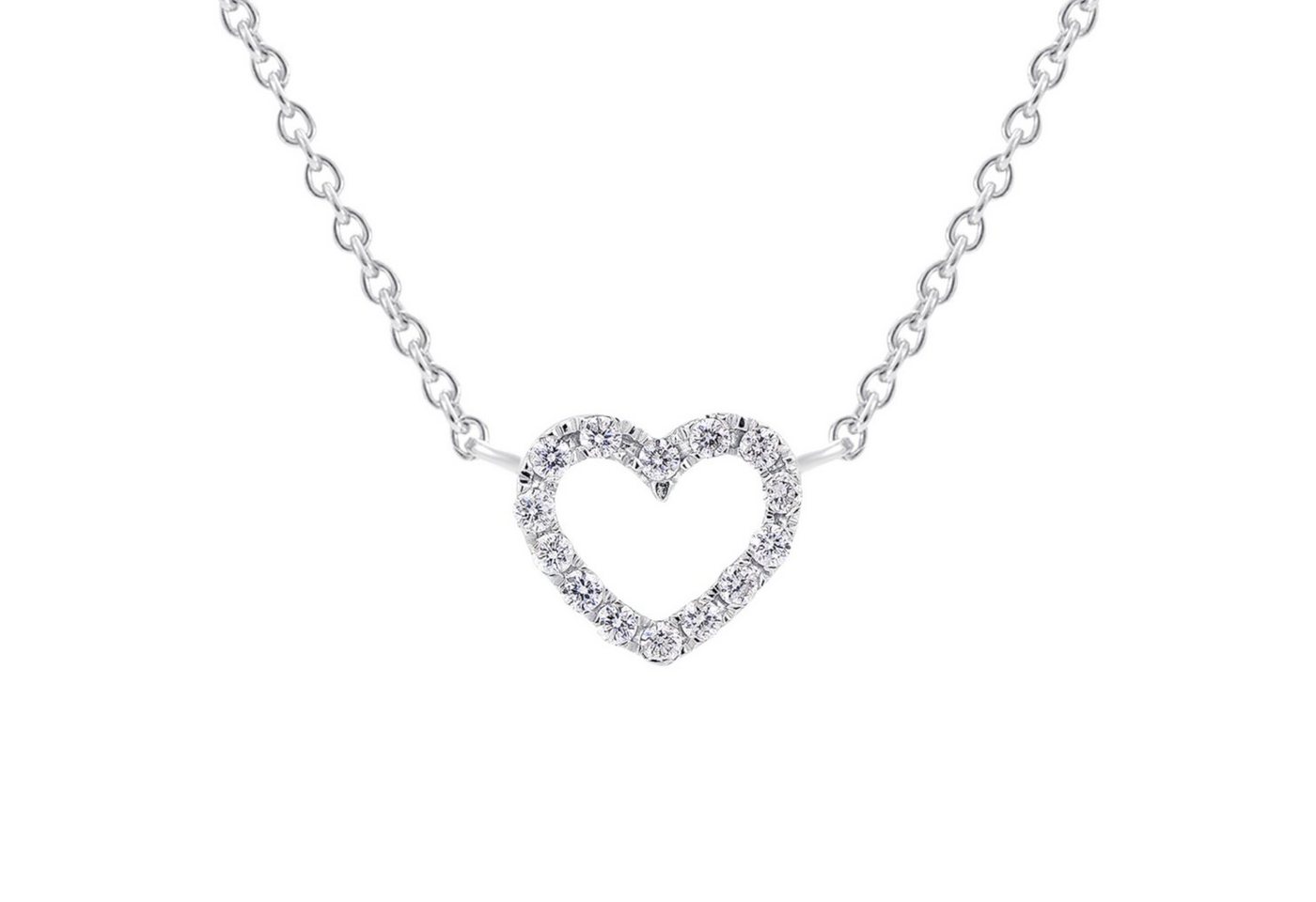 ONE ELEMENT Goldkette 0.08 ct Diamant Brillant Halskette aus 585 Weißgold 45 cm, Klassische Eleganz – veredelt mit funkelndem Diamantbesatz von ONE ELEMENT