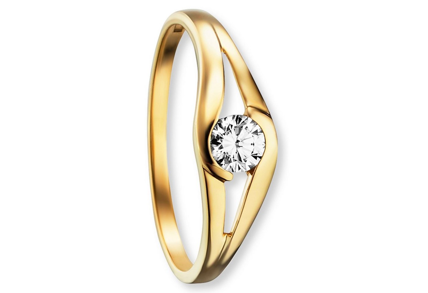 ONE ELEMENT Goldring Zirkonia Ring aus 333 Gelbgold, Damen Gold Schmuck von ONE ELEMENT