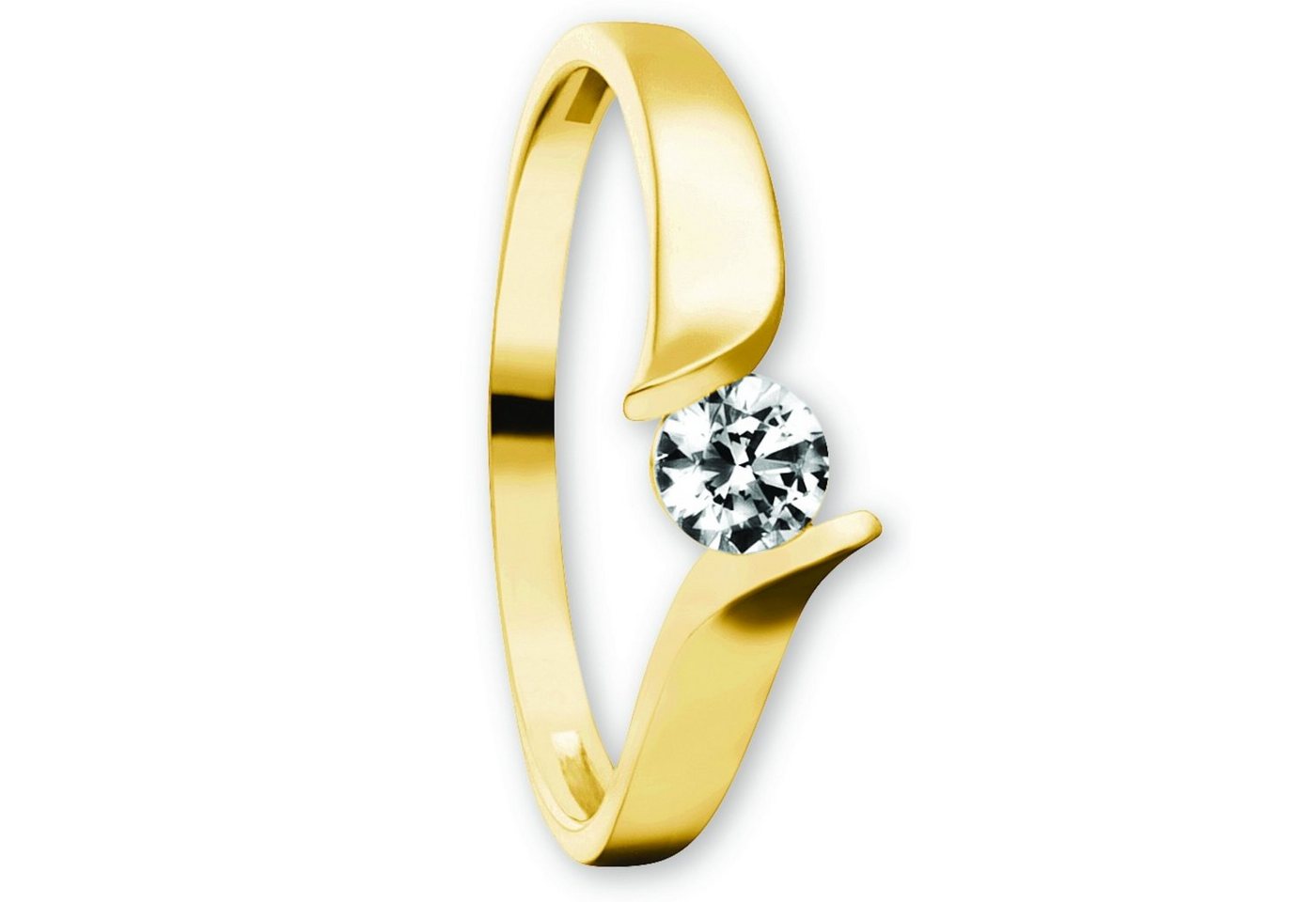 ONE ELEMENT Goldring Zirkonia Ring aus 333 Gelbgold, Damen Gold Schmuck von ONE ELEMENT