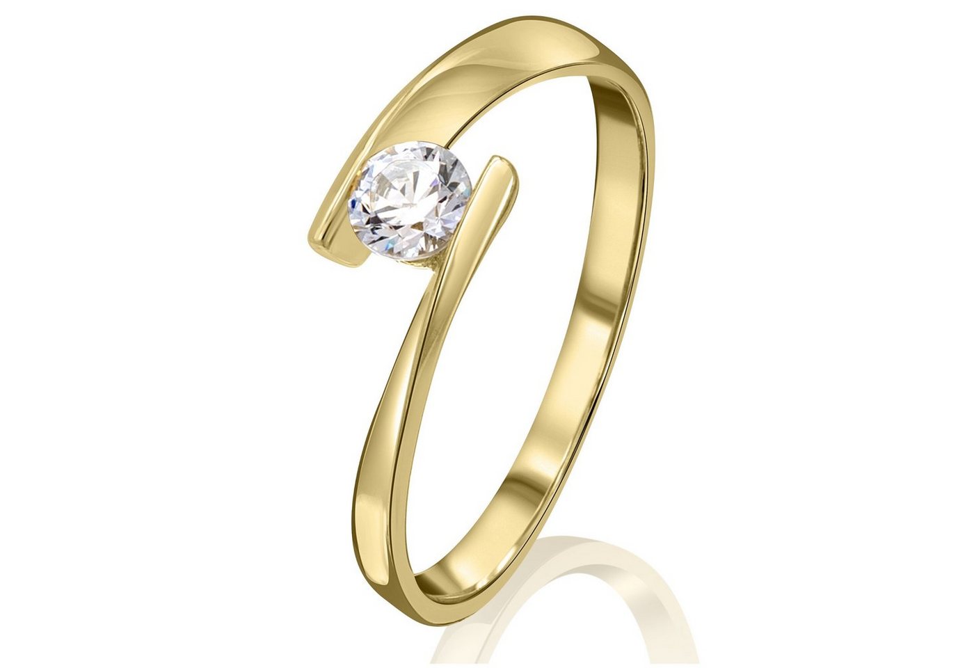 ONE ELEMENT Goldring Zirkonia Ring aus 333 Gelbgold, Damen Gold Schmuck von ONE ELEMENT