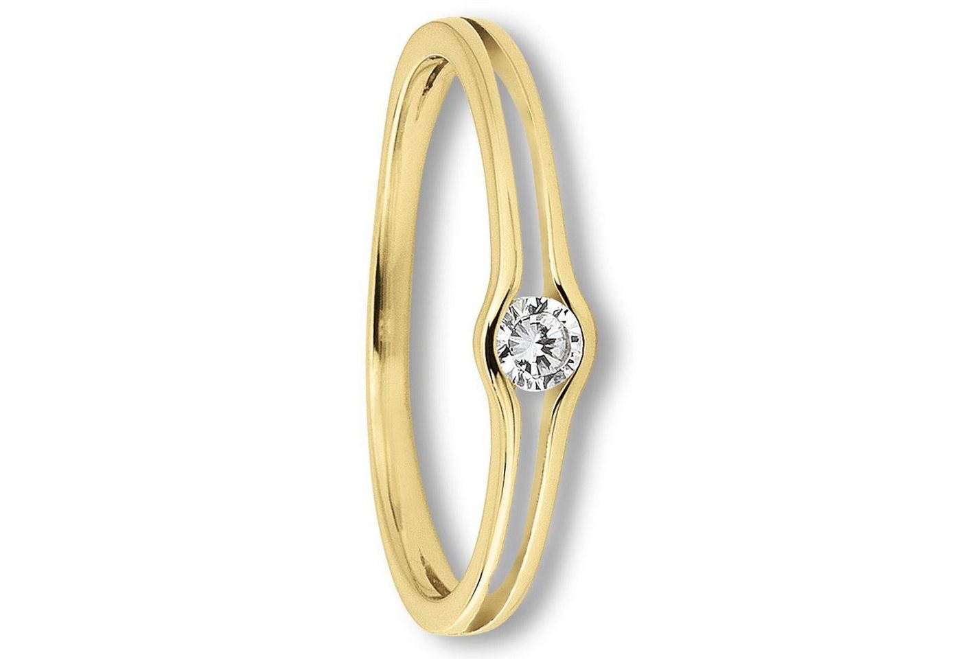 ONE ELEMENT Goldring Zirkonia Ring aus 333 Gelbgold, Kleines Statement – persönlich, stilvoll, alltagstauglich von ONE ELEMENT