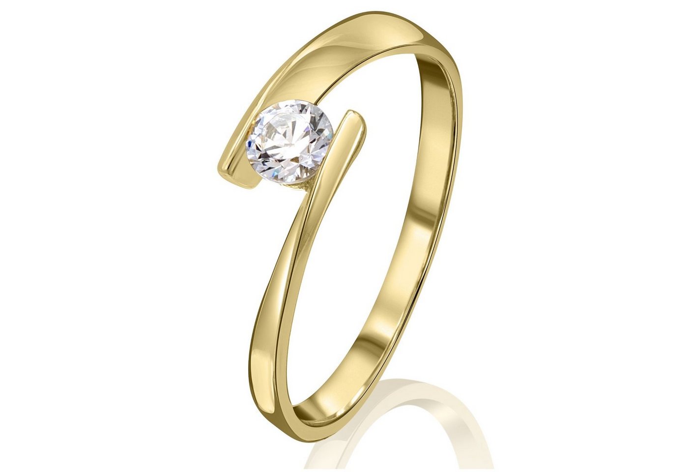 ONE ELEMENT Goldring Zirkonia Ring aus 333 Gelbgold, Dezente Symbolik – stilvoller Begleiter für jeden Anlass von ONE ELEMENT