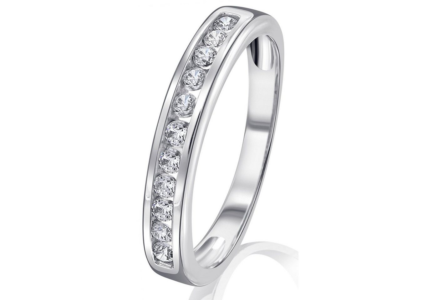 ONE ELEMENT Goldring Zirkonia Ring aus 333 Weißgold, Persönlicher Akzent – schlicht, modern, aussagekräftig von ONE ELEMENT