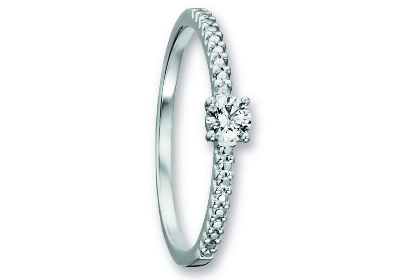 ONE ELEMENT Goldring Zirkonia Ring aus 333 Weißgold, Persönlicher Akzent – schlicht, modern, aussagekräftig von ONE ELEMENT